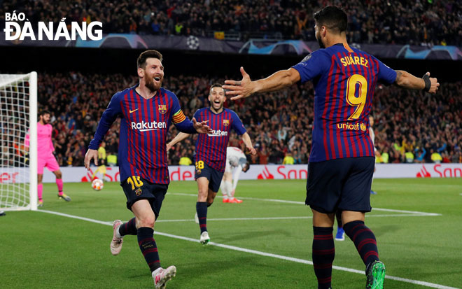 Lionel Messi và Luis Suarez ghi bàn trong trận Barcelona gặp Liverpool tại Nou Camp ở trận lượt đi bán kết Champions League vào sáng 2-5 (giờ Việt Nam). 