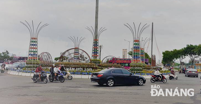 The 3-level traffic project at the western end of the Tran Thi Ly Bridge  aims to reduce congestion during rush hours