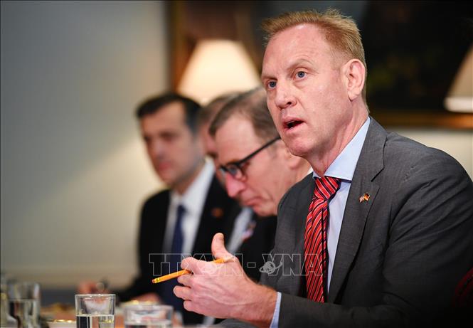 Quyền Bộ trưởng Quốc phòng Mỹ Patrick Shanahan tại Washington DC., ngày 12/4/2019. Ảnh: AFP/TTXVN