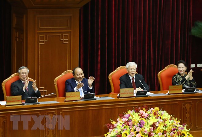 Tổng Bí thư, Chủ tịch nước Nguyễn Phú Trọng phát biểu bế mạc hội nghị. (Ảnh: Thống Nhất/TTXVN)