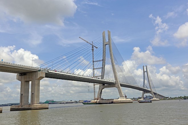 Vam Cong Bridge links Dong Thap province and Can Tho city of Viet Nam. Its construction was funded through official development assistance of the Republic of Korea (Photo: VNA)