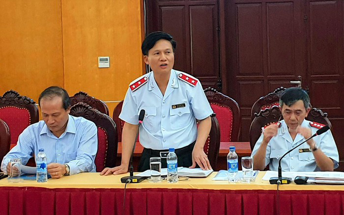 A Phó tổng thanh tra Chính phủ Bùi Ngọc Lam chủ trì buổi công bố quyết định kiểm tra.