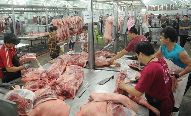 Thịt lợn tăng giá trở lại tại TP. Hồ Chí Minh