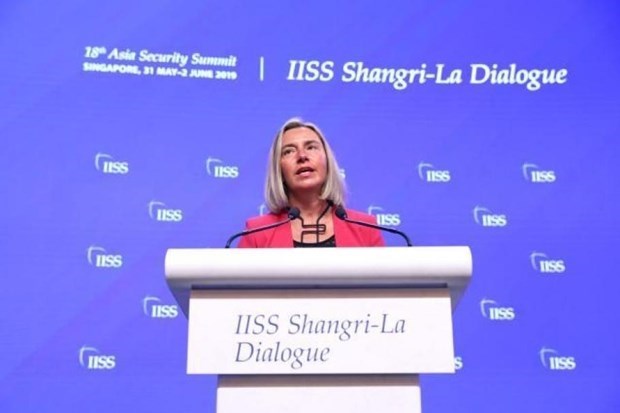 High Representative for Foreign Affairs and Security Policy of the EU Federica Mogherini speaks at the 18th Shangri-La Dialogue (Photo: Europost)