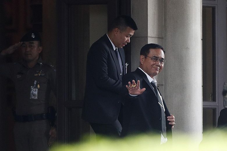 Thai Prime Minister Prayut Chan-o-cha leaving Government House in Bangkok yesterday (Photo: The Straits Times)