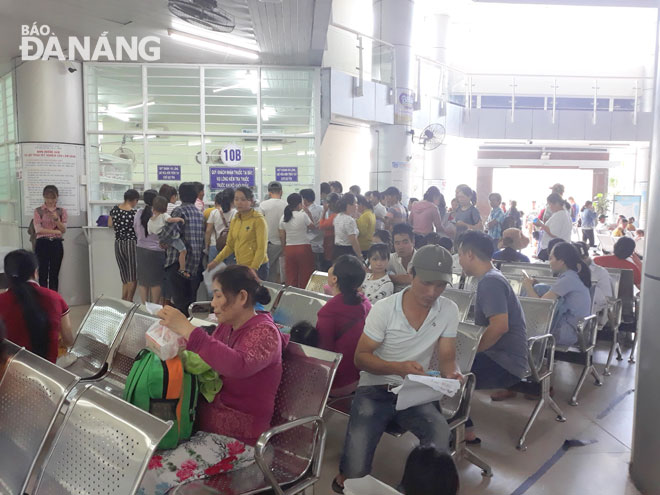 Patients waiting for taking medicines at the Maternity and Paediatrics Hospital