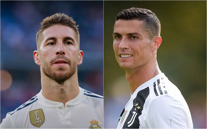Mối quan hệ của Sergio Ramos và Cristiano Ronaldo (phải) đã rạn nứt sau khi ngôi sao người Bồ Đào Nha chuyển sang Juventus.