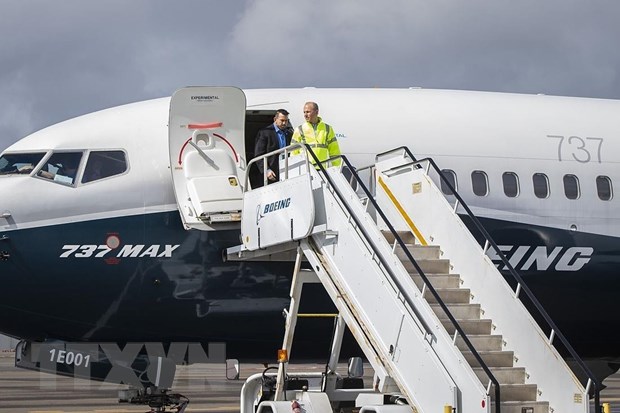 Máy bay 737 MAX 7 của hãng Boeing sau khi thực hiện chuyến bay thử nghiệm tại Seattle, Mỹ, ngày 3/4/2019. (Nguồn: AFP/ TTXVN)