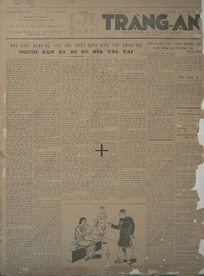 Bài Người đàn bà bị bỏ đỉa vào tai đăng trên báo Tràng An số 4 (12-3-1935).