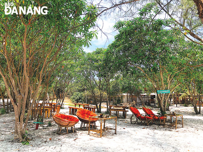 Du khách có thể sử dụng miễn phí các hàng ghế, xích đu, võng ở bãi biển trước các điểm nghỉ dưỡng.