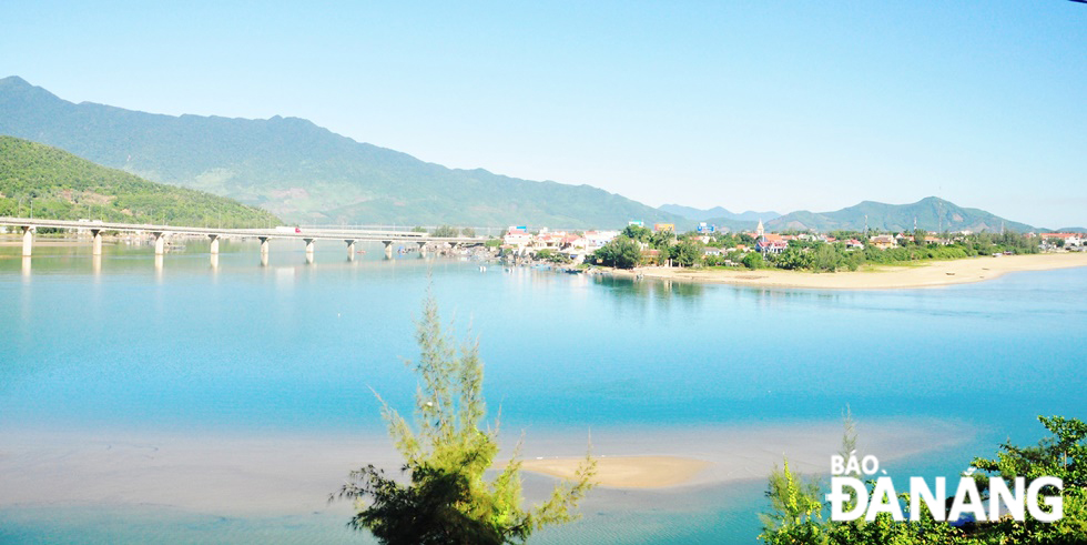 The picturesque Lang Co Fishing Village seen from a window of a train