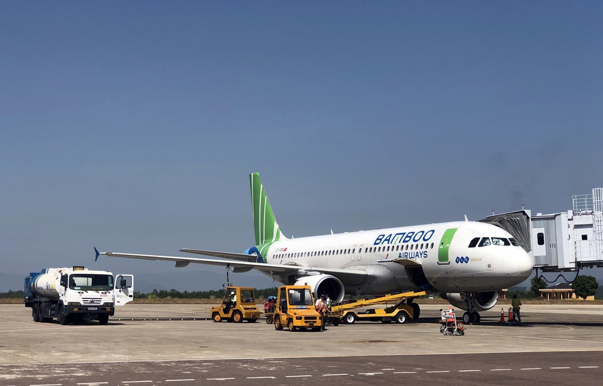 Hãng hàng không Bamboo Airways mới được khai thác thương mại từ tháng 1-2019, là hãng hàng không thứ 4 của Việt Nam khai thác các đường bay trong nước. (Ảnh: Huy Hùng/TTXVN)