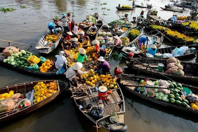 Floating market in Can Tho city (Photo: VNA)