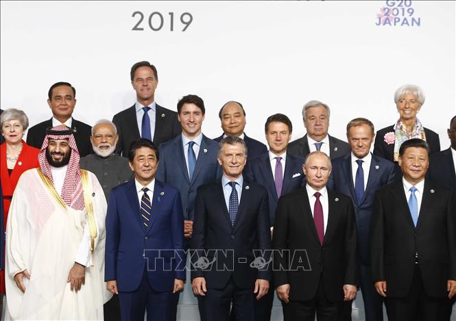 Các trưởng đoàn tham dự hội nghị G20 chụp ảnh chung. Ảnh: Thống Nhất/TTXVN
