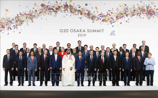 Các trưởng đoàn tham dự hội nghị G20 chụp ảnh chung. Ảnh: Thống Nhất/TTXVN