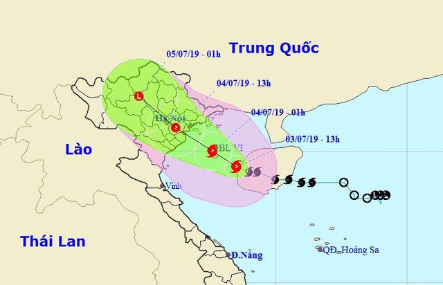 A map detailing the track of the storm 