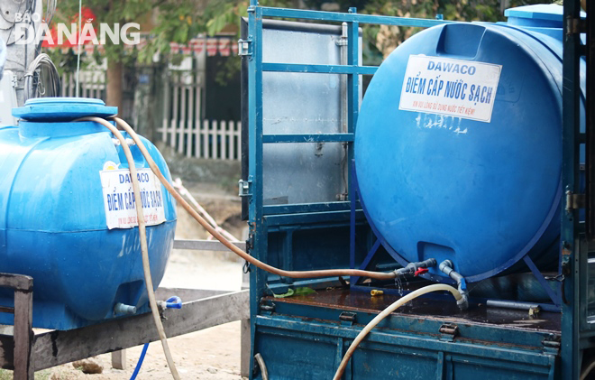 DAWACO providing tap water for local residents through water supply tankers