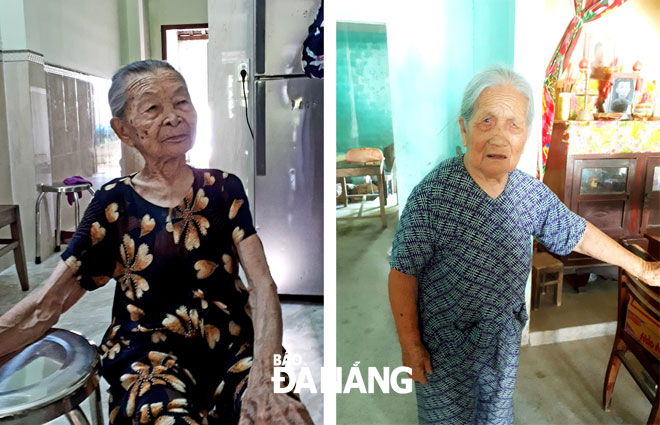 Ở tuổi “xưa nay hiếm”, Bà mẹ Việt Nam anh hùng  Nguyễn Thị Cước (ảnh trái) và Nguyễn Thị Lợi (ảnh phải)  vẫn khỏe mạnh, minh mẫn.