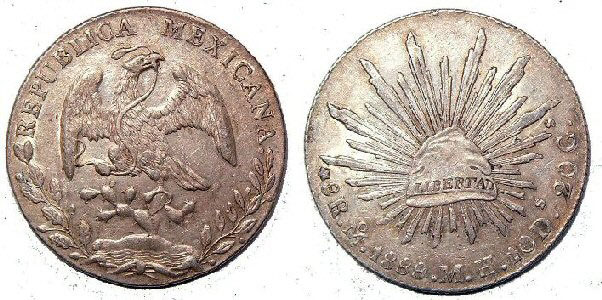 Đồng bạc Mexicana (“Đồng bạc hoa xòe”) lưu hành chính thức ở Việt Nam từ năm 1862 đến năm 1906. (Nguồn: Internet)