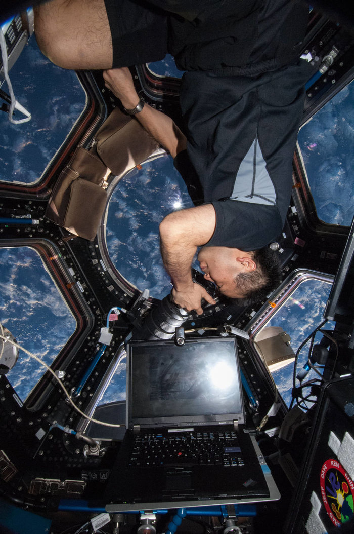 Nhà du hành Nhật Bản Koichi Wakata làm việc trên ISS. Ảnh: NASA