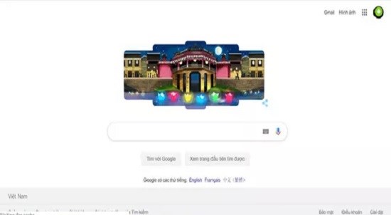 The image of Hoi An with symbols of Chua Cau (Bridge Pagoda) and colourful lanterns was featured on Google’s homepage on July 16.
