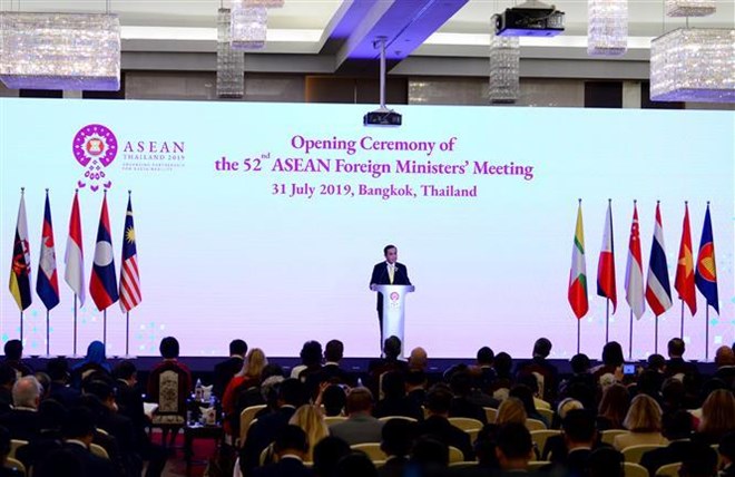 Thai Prime Minister Prayut Chan-o-cha speaks at the opening ceremony of the 52nd ASEAN Foreign Ministers’ Meeting (Source: VNA)