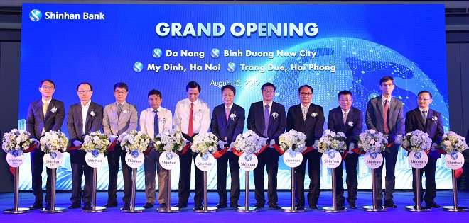 Ngân hàng Shinhan khai trương bốn chi nhánh mới tại Đà Nẵng, Hà Nội, Hải Phòng và Bình Dương