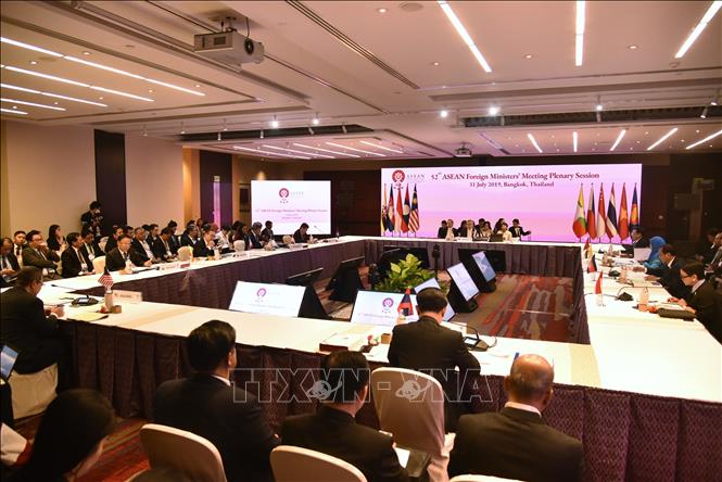 Quang cảnh phiên họp toàn thể của các Bộ trưởng Ngoại giao ASEAN. Ảnh: TTXVN phát