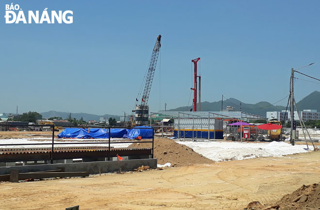 The construction site of the Xuan Thieu Tourist Area in Lien Chieu District’s Hoa Hiep Nam Ward