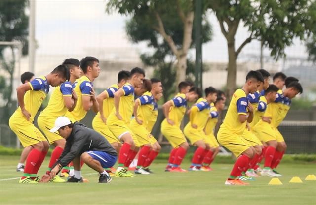 Việt Nam’s U22 football team in a training session (Photo: tintucvietnam.vn)