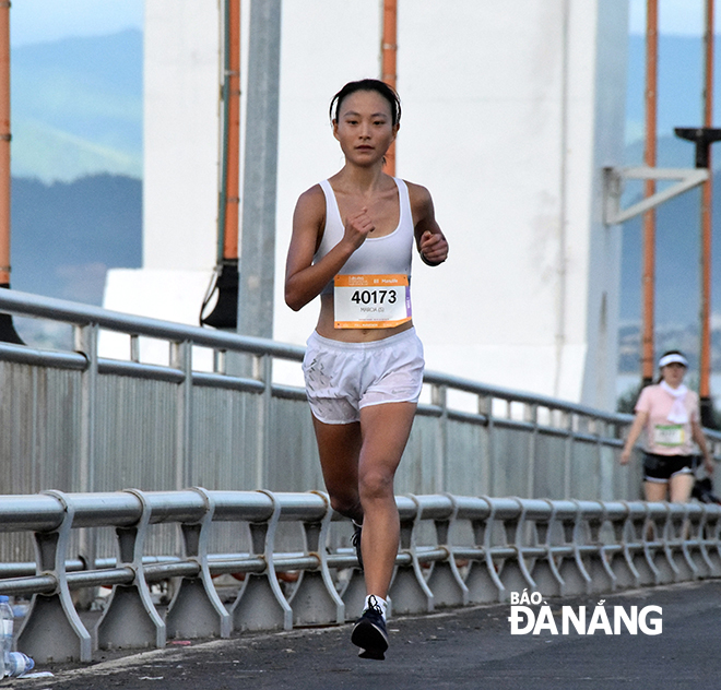 Hong Kong-American Marcia Zhou finished first in the full marathon for women