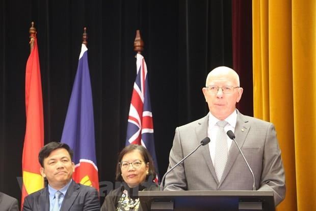 Governor-General of Australia David Hurley speaks at the ceremony in Canberra on August 13 (Photo: VNA)