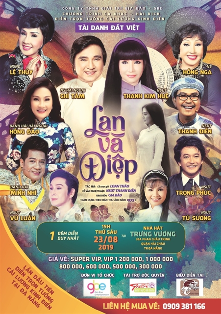 The poster for the legendary cải lương (reformed opera) play Lan và Điệp (Love Story of Lan and Điệp) in Đà Nẵng. — Photo courtesy of the organising committee Read more at http://vietnamnews.vn/life-style/524055/cast-to-reunite-for-famous-reformed-opera-show.html#9F4Vh3RBsrGCBzLe.99