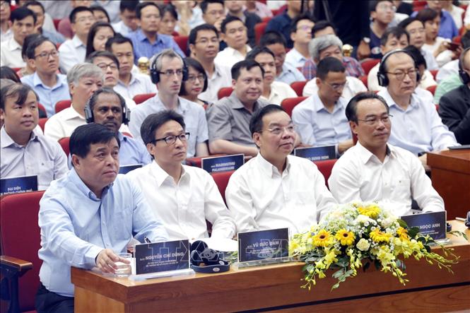Phó Thủ tướng Chính phủ Vũ Đức Đam dự Ngày hội Trí tuệ nhân tạo Việt Nam (AI4VN). Ảnh: Anh Tuấn/TTXVN