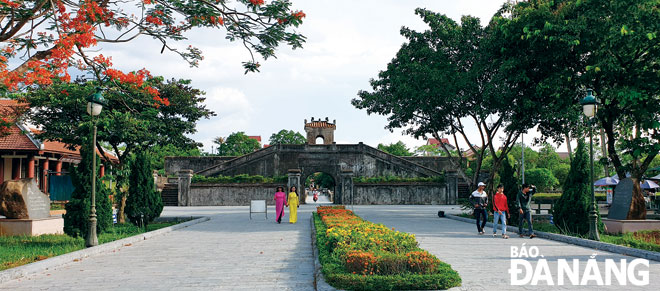 A green space on the western side of the Quang Tri citadel