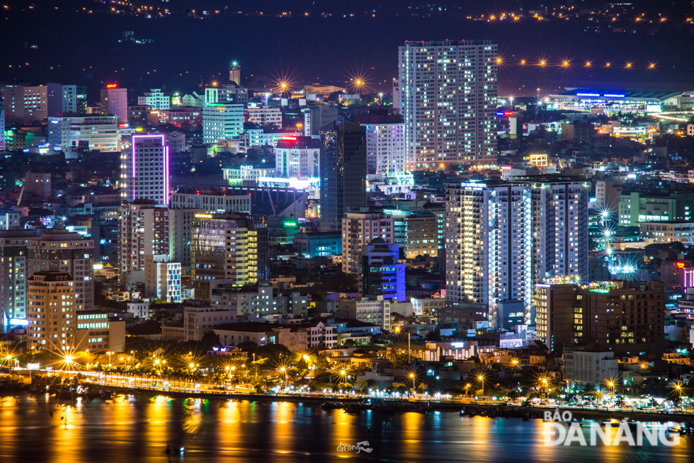 A modern and dynamic urban area with high-rise buildings 