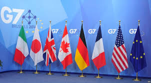 Hình minh họa quốc kỳ các nước thành viên nhóm G-7.