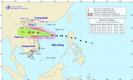 The direction of the storm Podul. Photo NCHMF