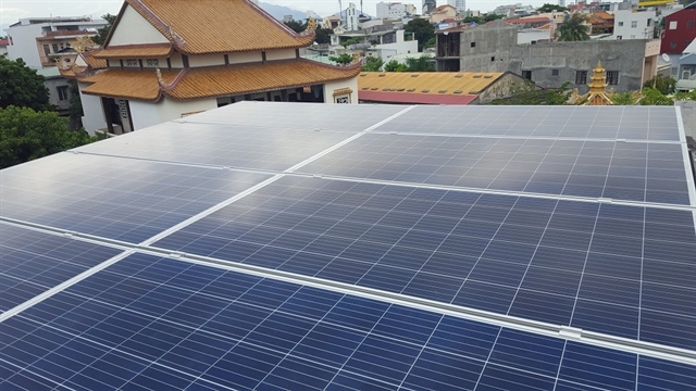 A solar power panel installed on a house's rooftop in Da Nang. — Photo petrotimes.vn