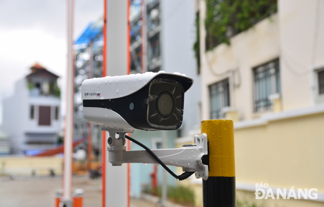 Surveillance cameras installed at the entrance gate