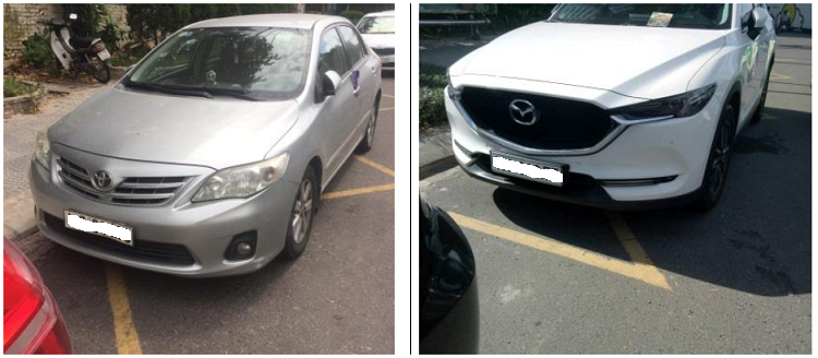  Camera images of cars being parked illegally at bus stops