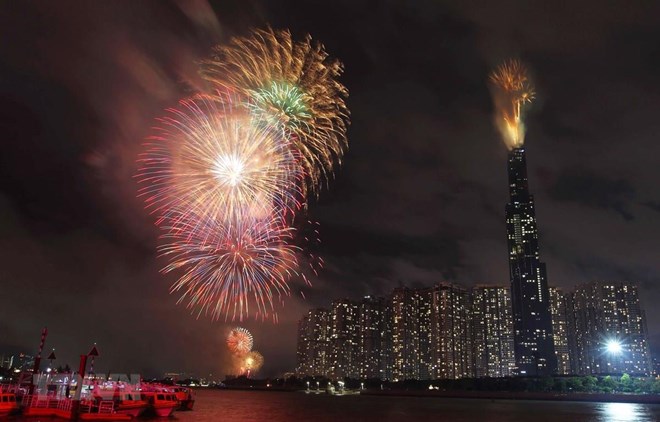 Firework display to celebrate National Day in Ho Chi Minh City (Source: VNA)