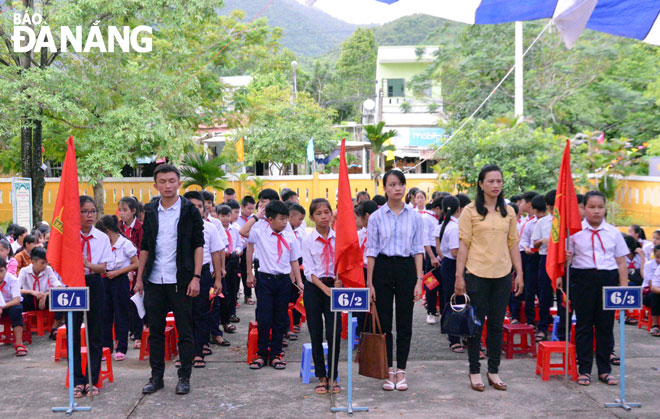 Trường THCS Nguyễn Tri Phương (xã Hòa Bắc, huyện Hòa Vang) chuẩn bị cho năm học mới. Ảnh: NGỌC PHÚ
