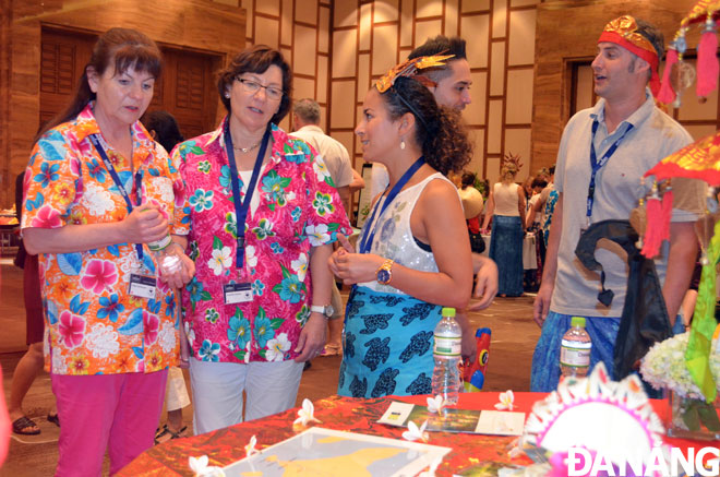 A group of foreign visitors attending a conference at the Furama Resort Danang