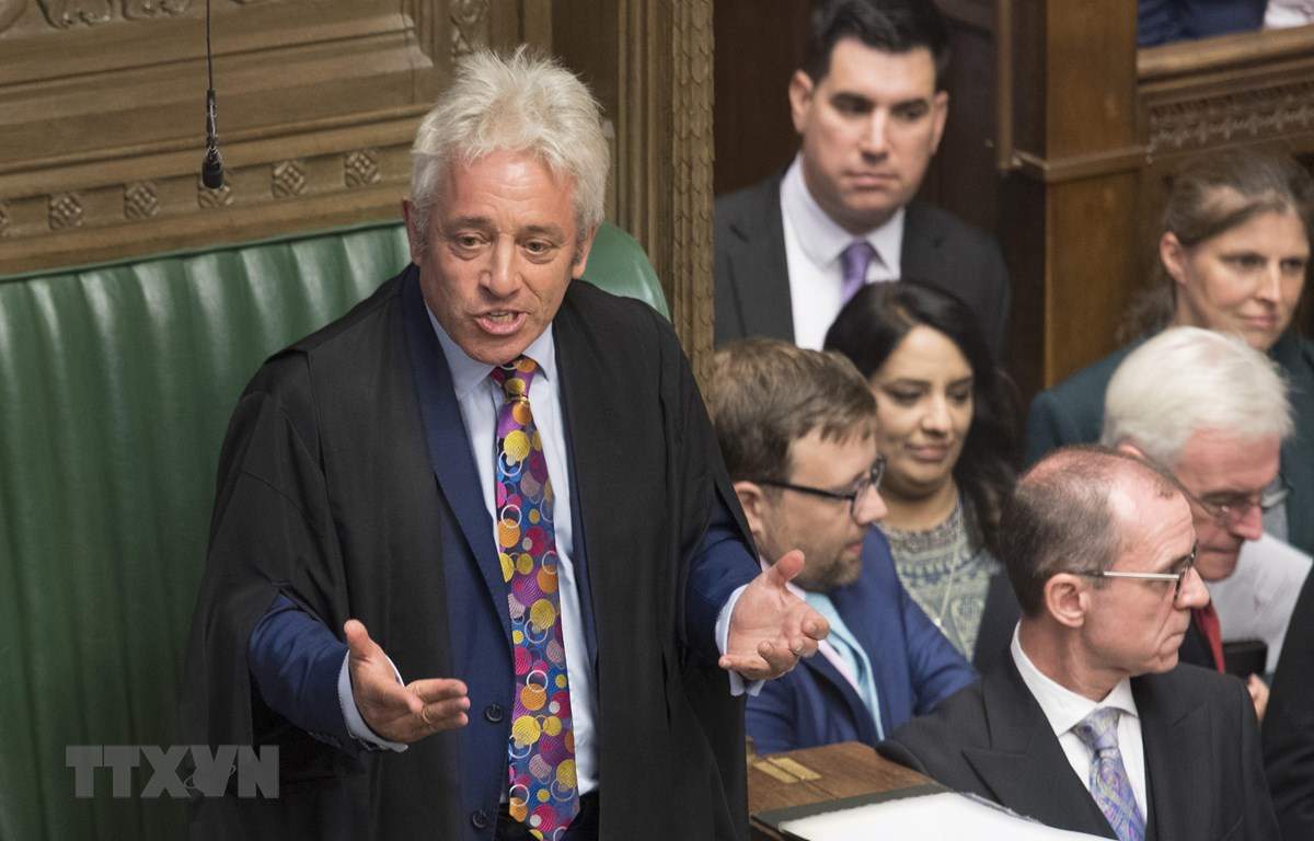 Chủ tịch Hạ viện Anh John Bercow (trái) phát biểu tại phiên họp của Hạ viện ở London ngày 9/9/2019. (Nguồn: AFP/TTXVN)