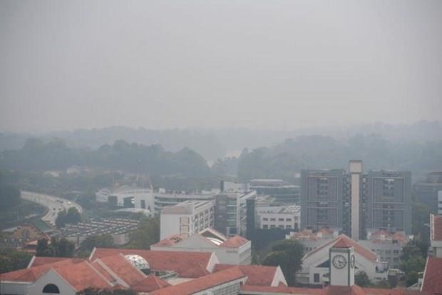 Haze in Singapore on September 12 (Photo: straitstimes.com)