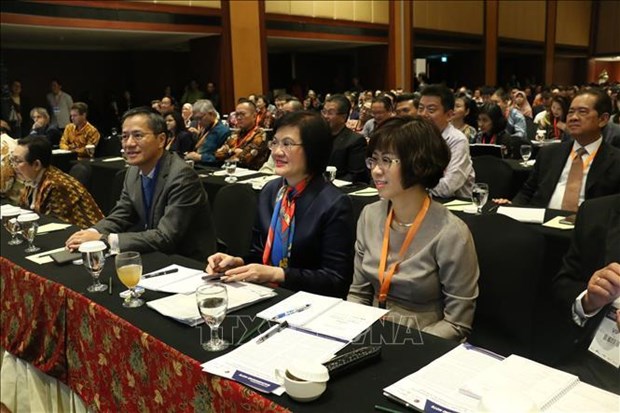 The Vietnamese delegation at the event (Photo: VNA)