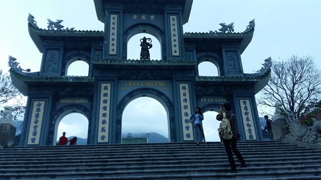 Tourists explore Linh Ung Pagoda -- a favourite destination in the Son Tra Mountains in Da Nang. The city hosted five million tourists, of which nearly two million were foreigners, in the first seven months of 2019.