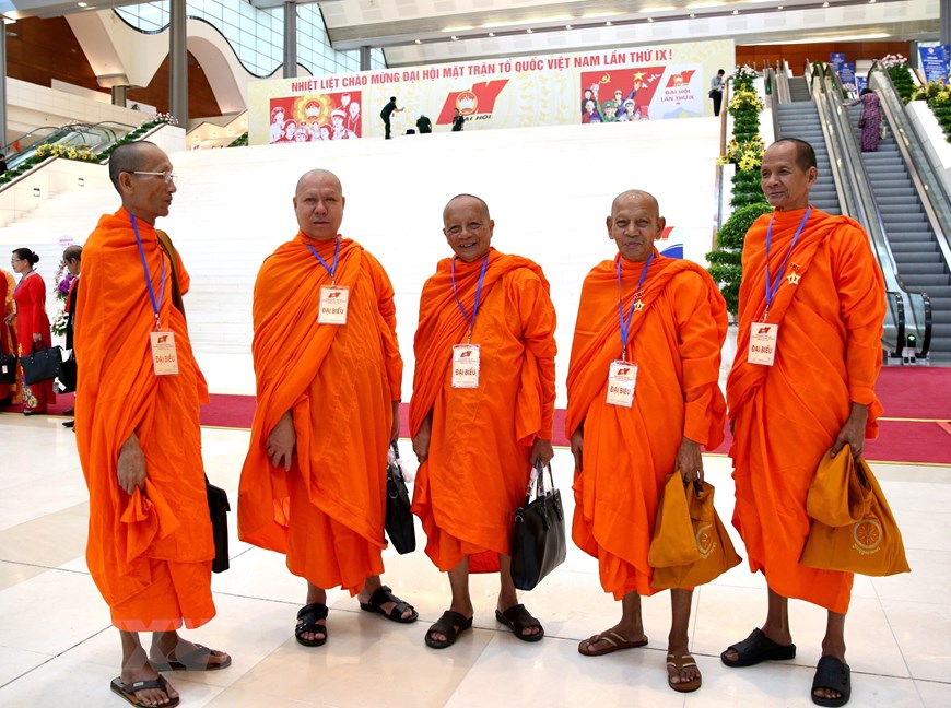 Đại biểu Phật giáo Nam tông tham dự Đại hội. (Nguồn: TTXVN)