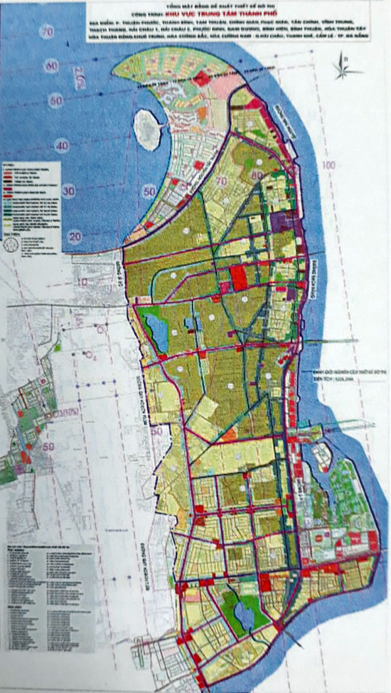 Tổng quan mặt bằng thiết kế đô thị khu vực trung tâm thành phố Đà Nẵng do Viện Quy hoạch xây dựng thành phố thực hiện.